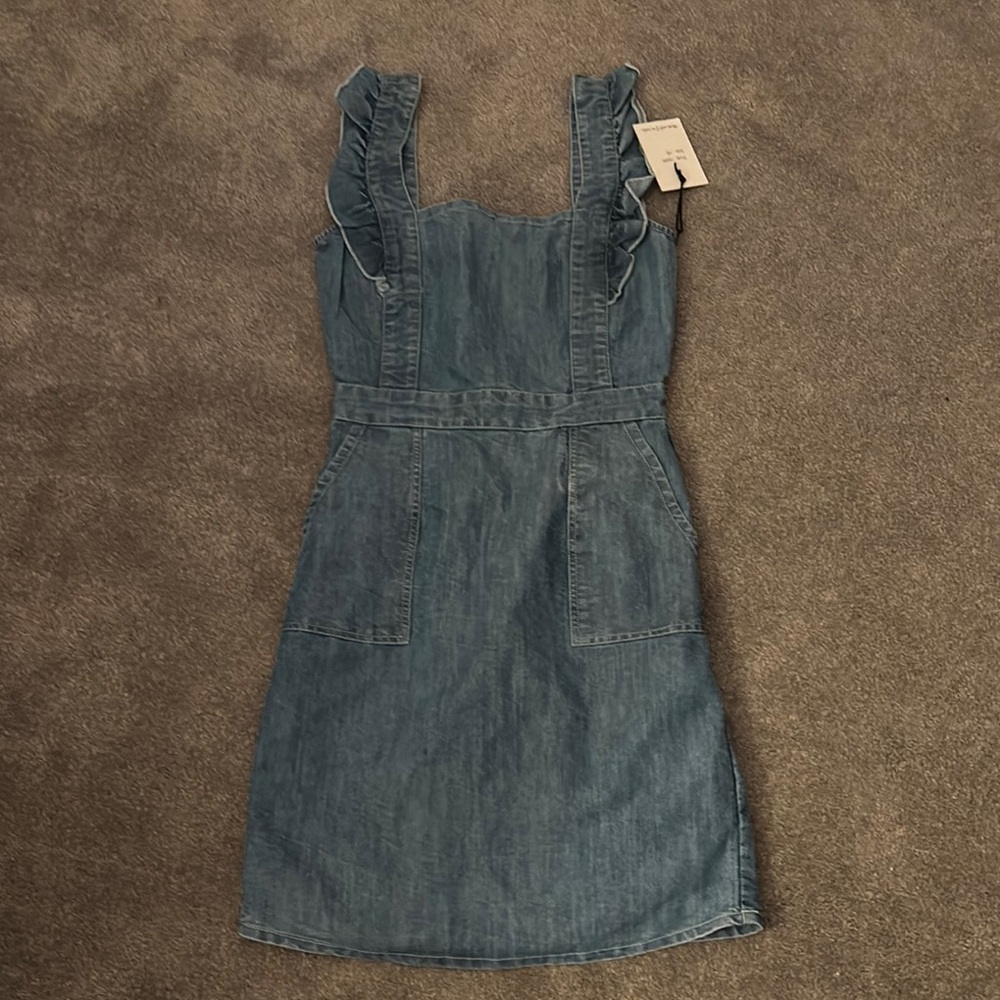 Denim dress with pockets